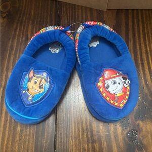 Paw Patrol Marshall & Chase Blue Toddler Slippers Size 11/12 Excellent EUC